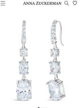 Anna Zuckerman Nova Three Stone Drop Earrings